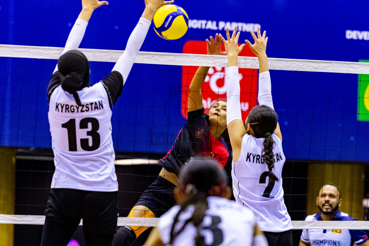 Kyrgyzstan vs Sri Lanka in Final of CAVA U20 Woman's Volleyball Championship 2024 was held in Social Center, Male', Maldives on 23rd July 2024. Photos: Nausham Waheed / images.mv