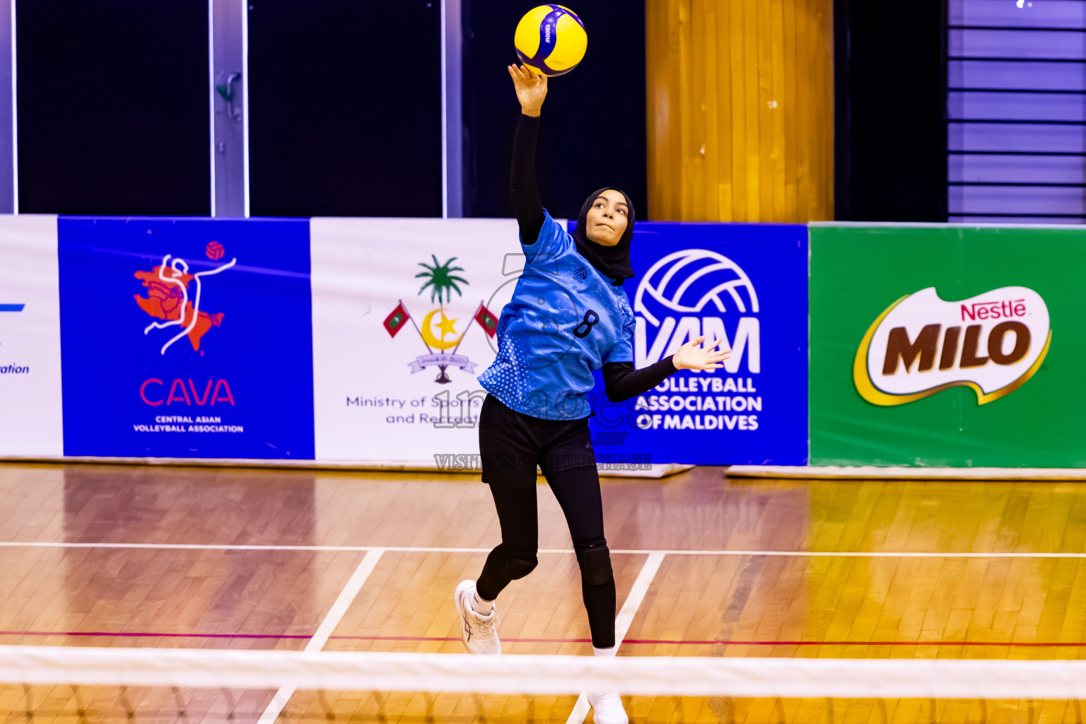 Male' City Team 1 vs Male' City Team 3 in the Finals of MILO Raajje Volley Junior Championship 2025 (U19 Girls) was held in Social Center Indoor Hall, Maldives on Sunday, 28th September 2025. Photos: Nausham Waheed / images.mv