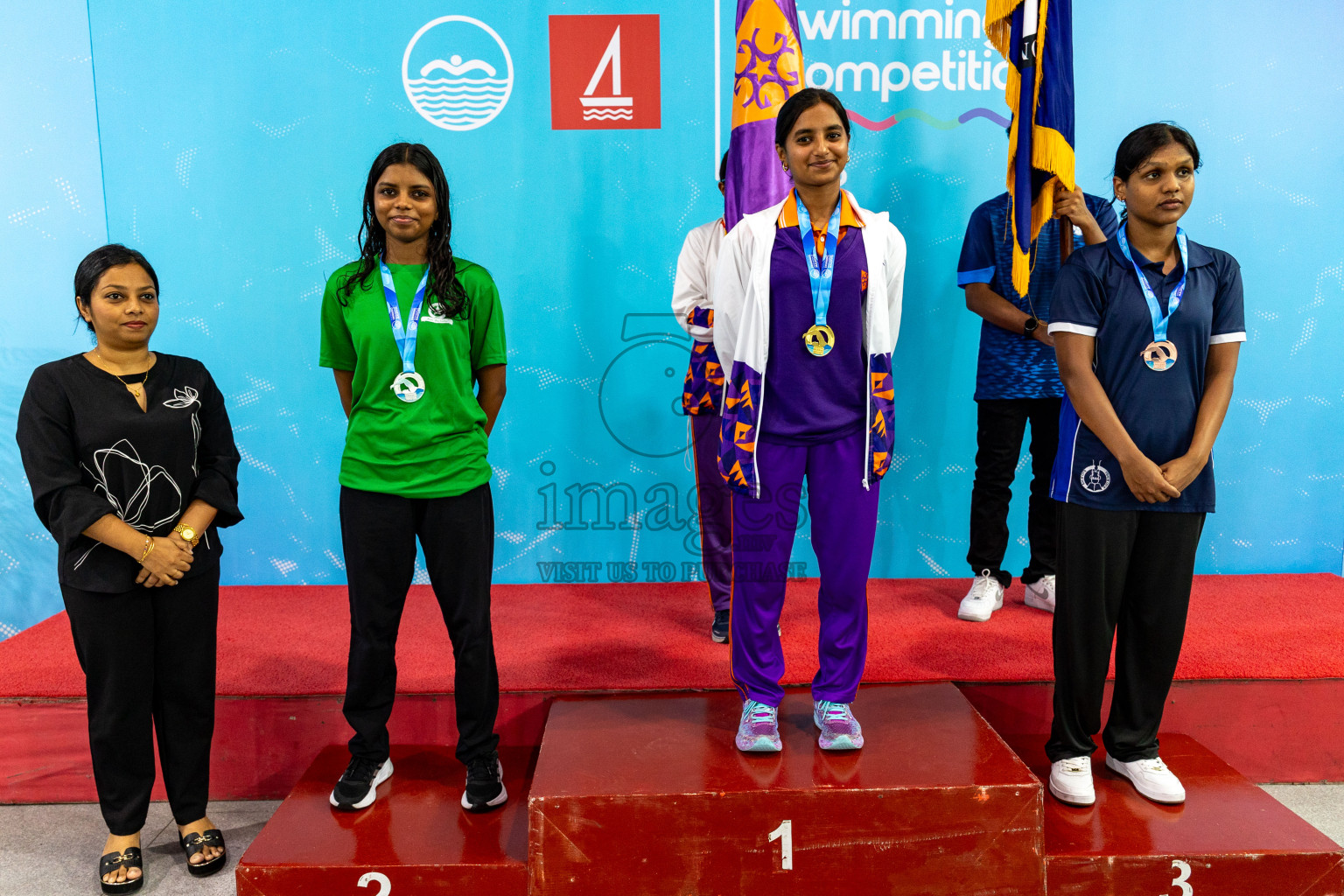Closing Ceremony of BML 21st Interschool Swimming Competition 2025 .was held in Hulhumale' Swimming Pool, Hulhumale', Maldives on Saturday, 18th October 2025. 
Photos: Hassan Simah / images.mv