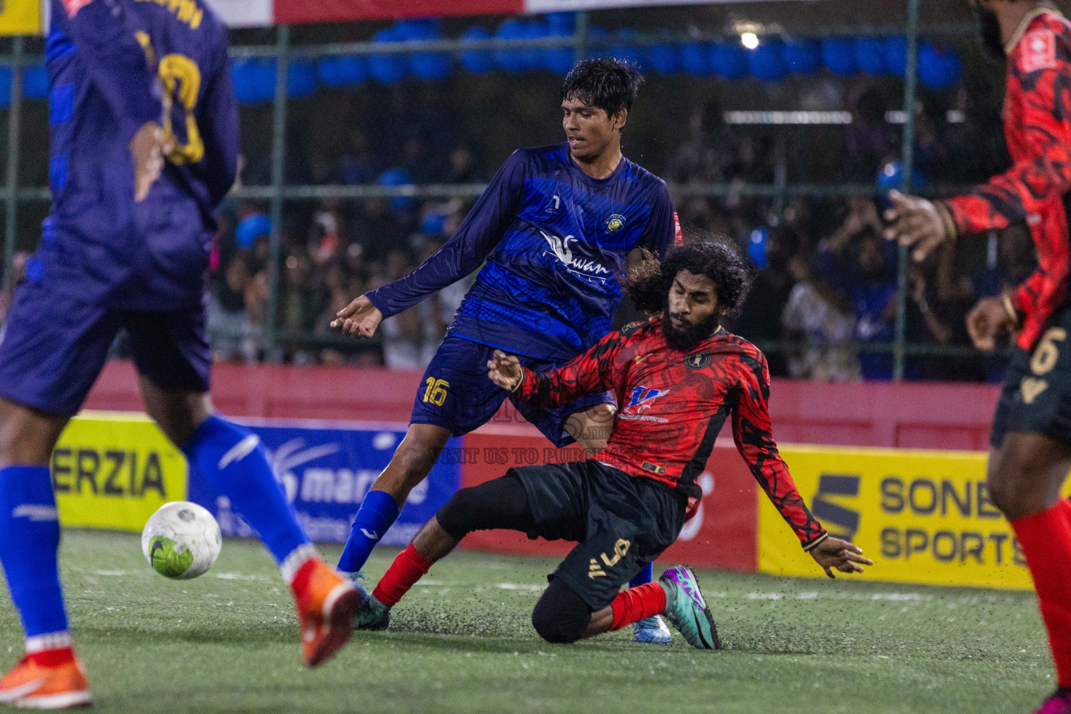 GA Kondey vs GA Dhaandhoo in Day 9 of Golden Futsal Challenge 2024 was held on Tuesday, 23rd January 2024, in Hulhumale', Maldives Photos: Nausham Waheed / images.mv