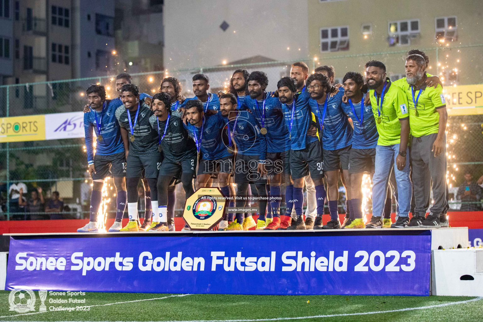 Opening of Sonee Sports Golden Futsal Challenge 2023 held on 4th Feb 2023 in Hulhumale, Male', Maldives. Photos by Nausham Waheed