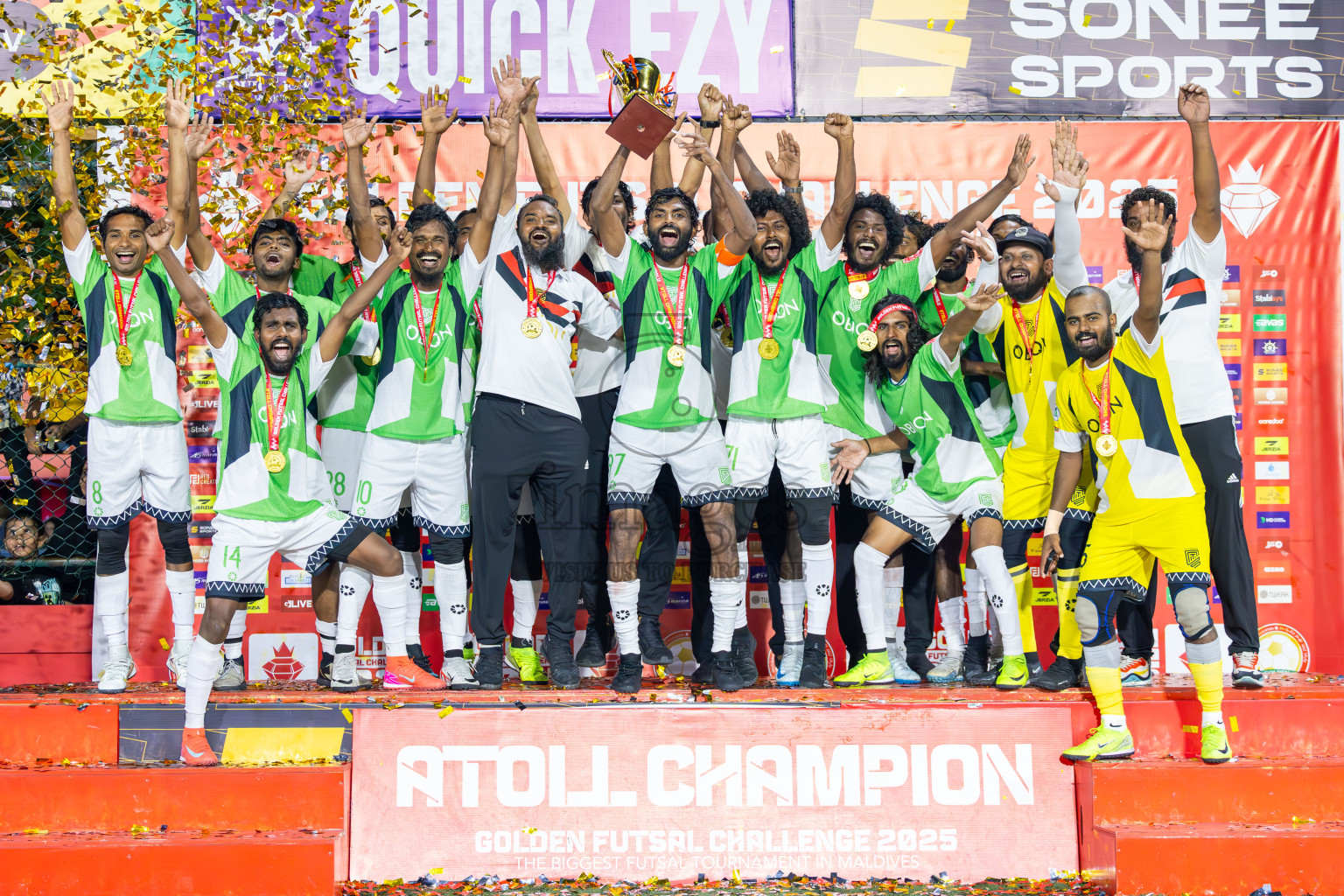 HDh Naivaadhoo vs HDh Neykurendhoo in Haa Dhaalu Atoll Finals Day 28 of Golden Futsal Challenge 2025 was held on Saturday , 1st February 2025, in Hulhumale', Maldives. Photos: Ismail Thoriq / images.mv