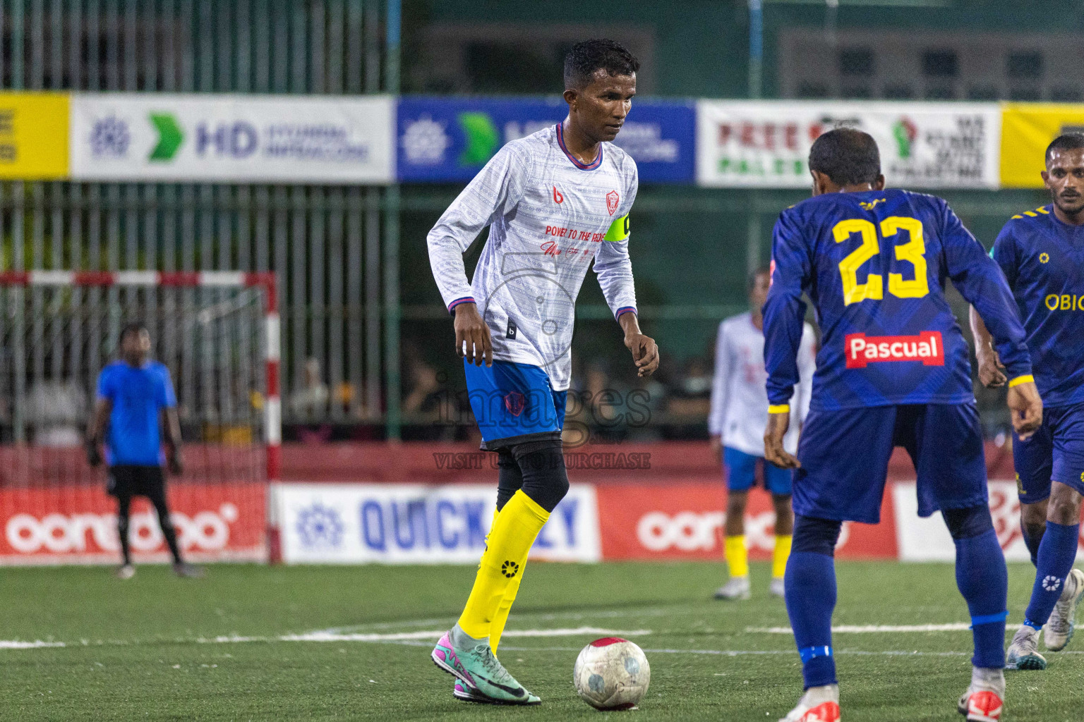 B Eydhafushi vs B Kendhoo in Day 18 of Golden Futsal Challenge 2024 was held on Thursday, 1st February 2024, in Hulhumale', Maldives Photos: Nausham Waheed, / images.mv