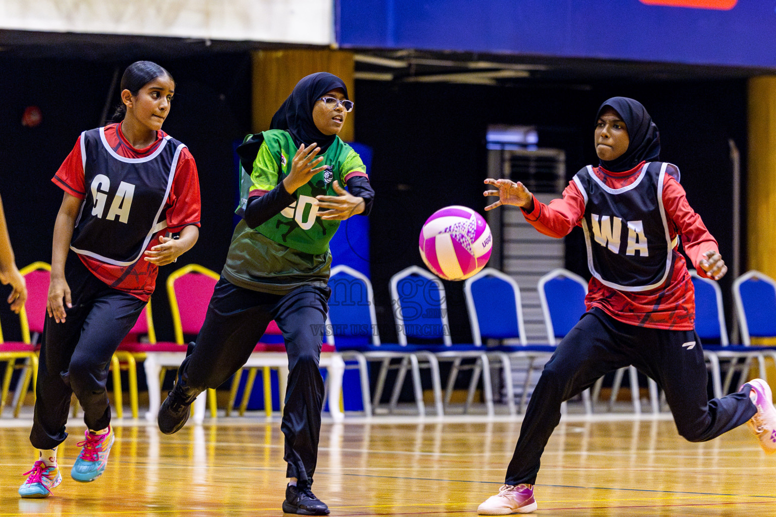 AIS Netball Academy vs Fiontti Sports Academy in Day 2 of 3rd Junior Championship - Netball association of Maldives, held at Social Center on Monday 20th January 2025 . Photos by Nausham Waheed