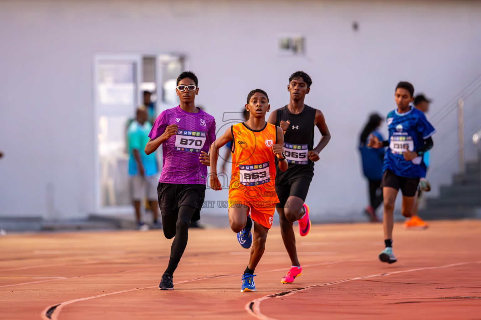 Day 1 of MWSC Interschool Athletics Championships 2024 held in Hulhumale Running Track, Hulhumale, Maldives on Saturday, 9th November 2024. Photos by: Ismail Thoriq / Images.mv