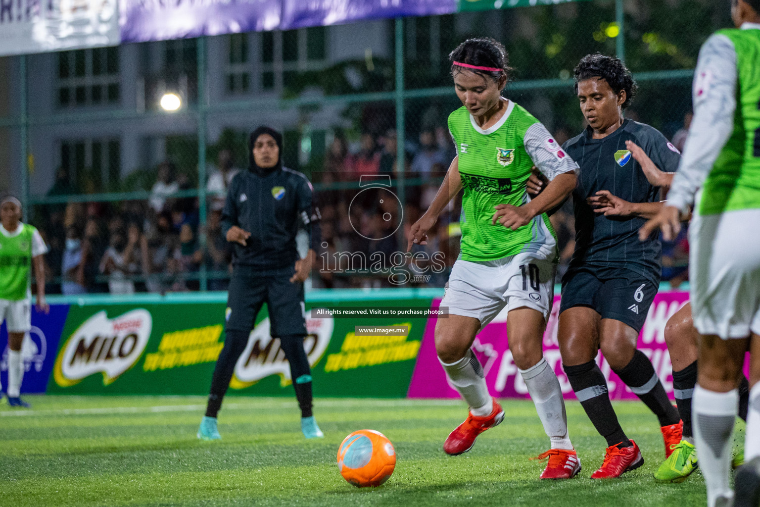 Club WAMCO vs DSC in the Semi Finals of 18/30 Women's Futsal Fiesta 2021 held in Hulhumale, Maldives on 14th December 2021. Photos: Ismail Thoriq / images.mv