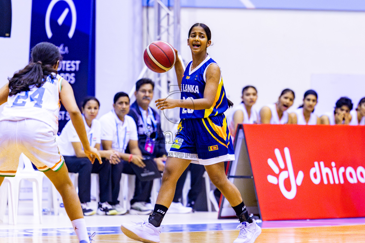 India vs SriLanka in Day 1 of Under 16 Woman's Asian Cup SABA Qualifiers 2025 was held in Social Center, Male', Maldives on 12th June 2025. Photos: Nausham Waheed / images.mv