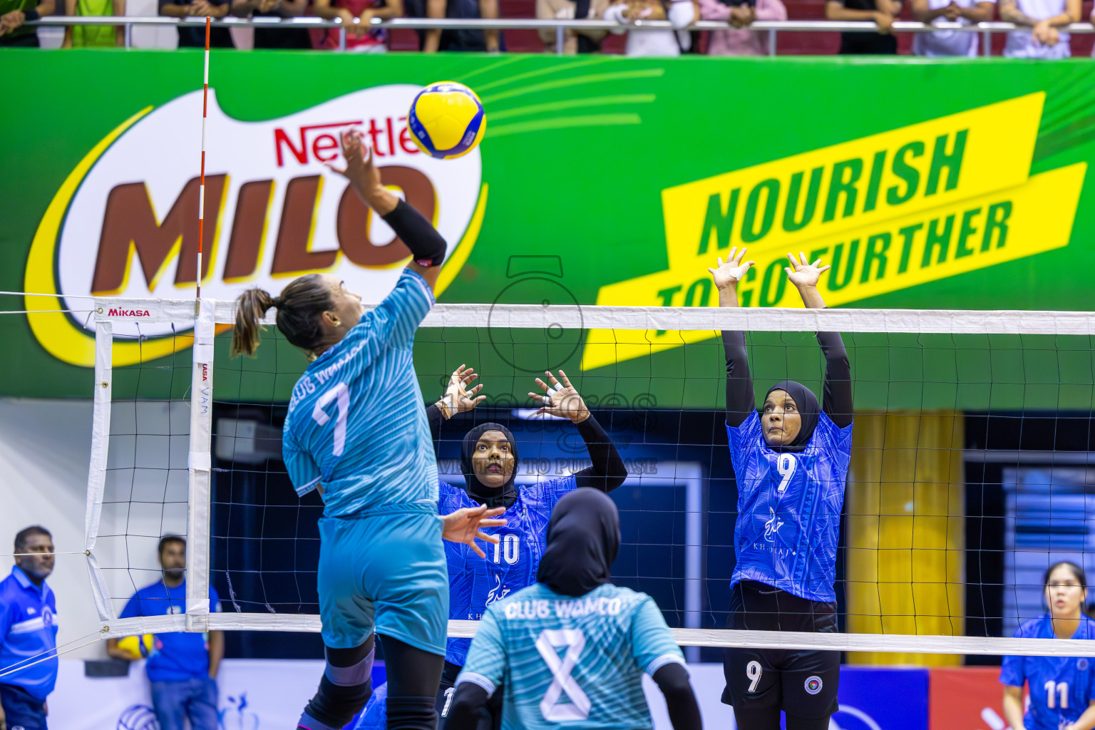 Club WAMCO vs Police Club in the final of National Volleyball Championship 2024 (women's division) was held in Social Center Indoor Hall on Thursday, 24th October 2024. 
Photos: Ismail Thoriq / images.mv