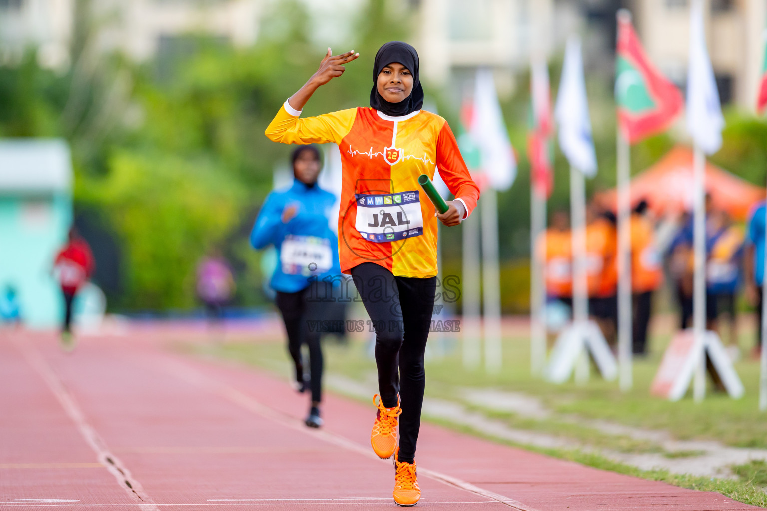 Day 4 of MWSC Interschool Athletics Championships 2024 held in Hulhumale Running Track, Hulhumale, Maldives on Tuesday, 12th November 2024. Photos by: Nausham Waheed / Images.mv