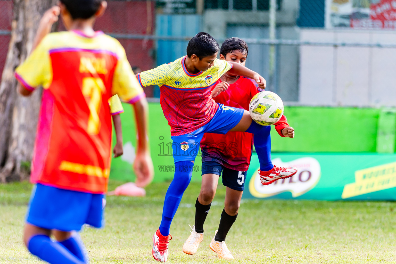 Day 1 of MILO Academy Championship 2024 - U12 was held at Henveiru Grounds in Male', Maldives on Sunday, 7th July 2024. Photos: Nausham Waheed / images.mv