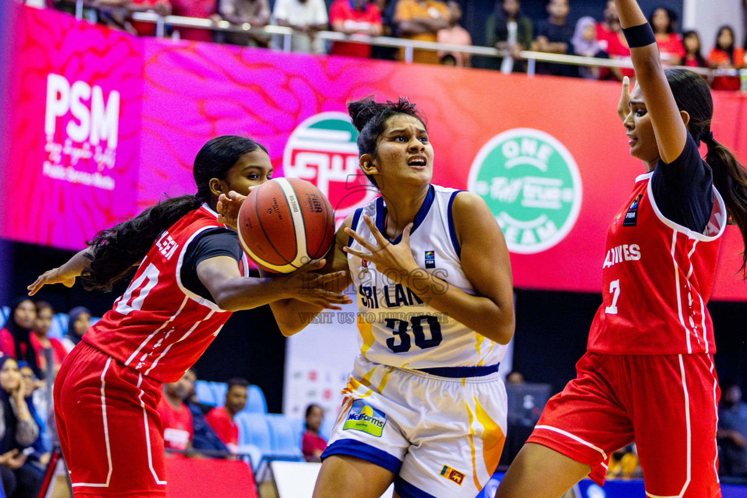 Maldives vs SriLanka in Day 2 of Under 16 Woman's Asian Cup SABA Qualifiers 2025 was held in Social Center, Male', Maldives on Friday, 13th June 2025. Photos: Nausham Waheed / images.mv