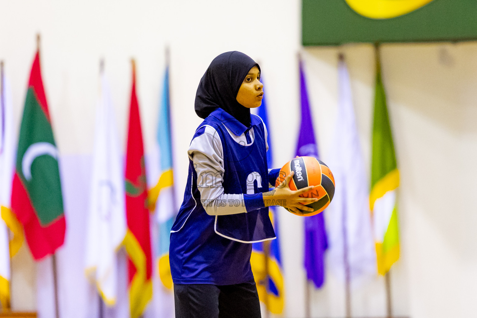 Day 6 of 25th Inter-School Netball Tournament was held in Social Center at Male', Maldives on Thursday, 15th August 2024. Photos: Nausham Waheed / images.mv