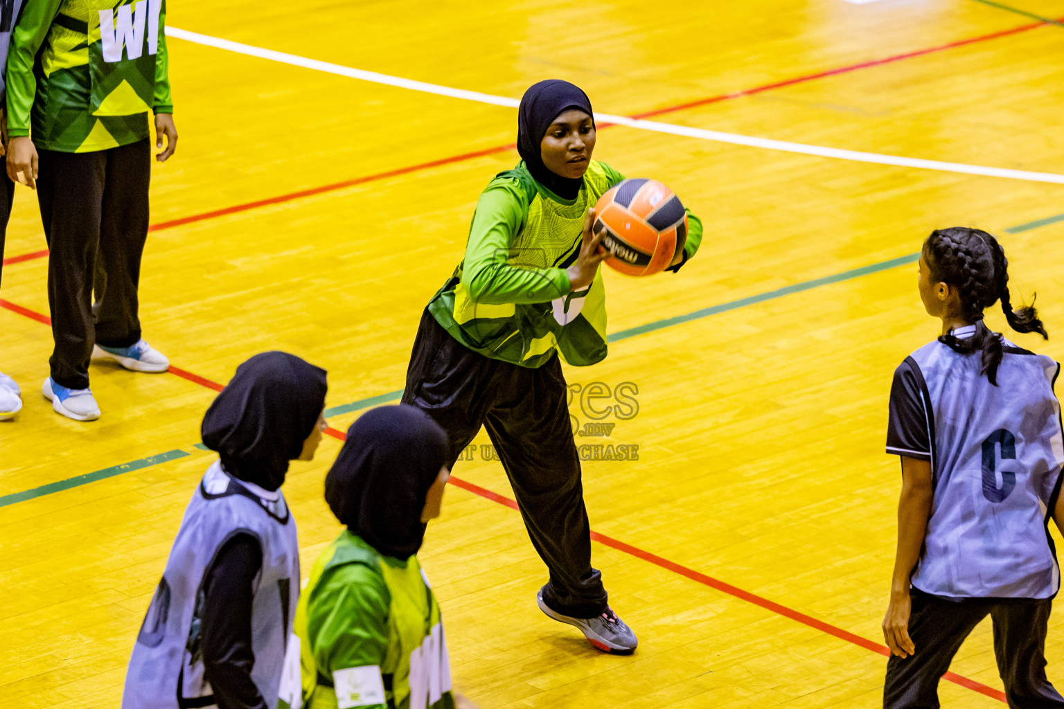 Day 3 of 25th Inter-School Netball Tournament was held in Social Center at Male', Maldives on Sunday, 11th August 2024. Photos: Nausham Waheed / images.mv