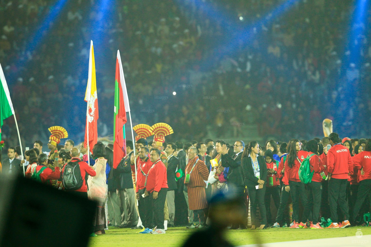 Opening ceremony of the 12th South Asian Games held in Guwahati, India, Friday, February. 05, 2016.   (Images.mv Photo/ Hussain Sinan).