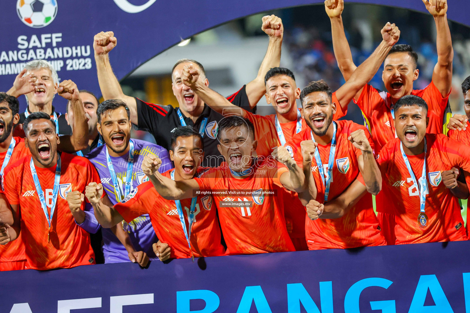 Kuwait vs India in the Final of SAFF Championship 2023 held in Sree Kanteerava Stadium, Bengaluru, India, on Tuesday, 4th July 2023. Photos: Nausham Waheed / images.mv