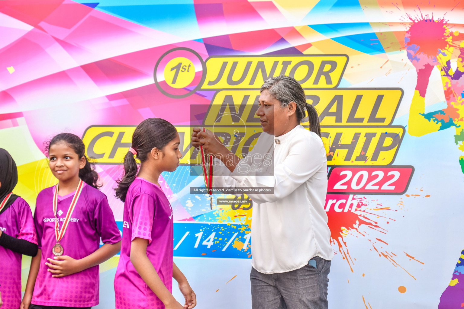 Final of Junior Netball Championship 2022 held in Male', Maldives on 19th March 2022. Photos by Nausham Waheed