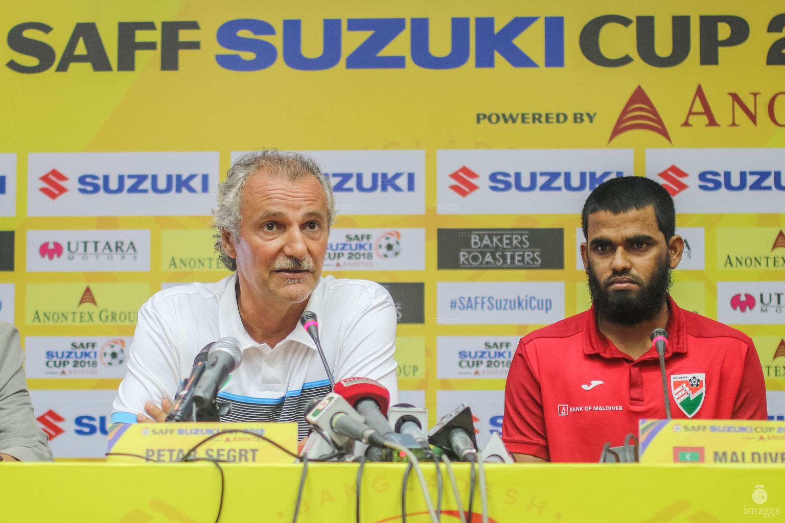 SAFF Suzuki Cup 2018 prematch press conferences in Dhaka, Bangladesh, Monday, September 03, 2018. (Images.mv Photo/ Ismail Thoriq / Suadh Abdul Sattar)