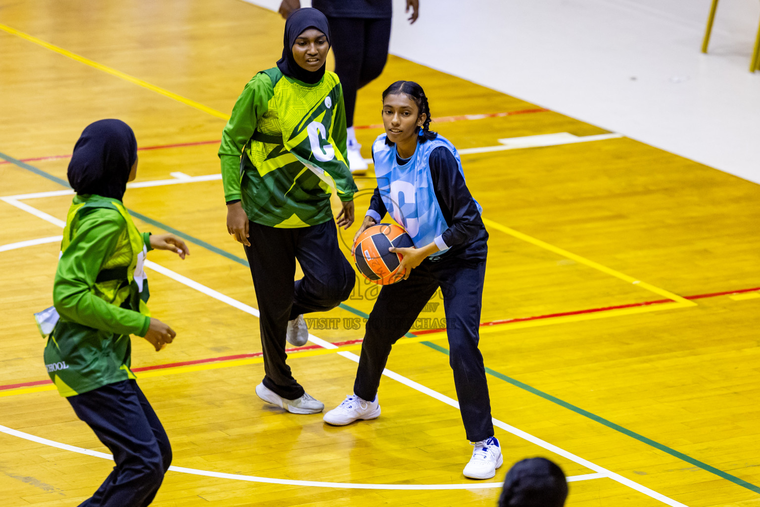 Day 9 of 25th Inter-School Netball Tournament was held in Social Center at Male', Maldives on Monday, 19th August 2024. Photos: Nausham Waheed / images.mv