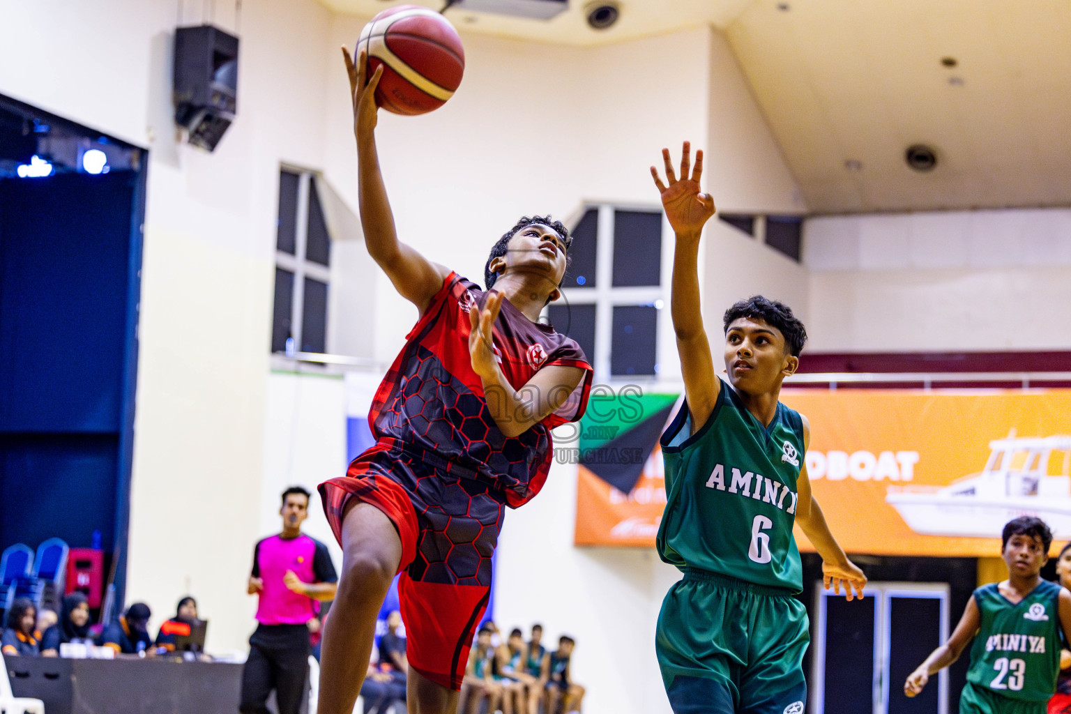 Aminiyya School vs Iskandhar School in day 26 of Junior Basketball Championship 2024 was held in Social Center, Male', Maldives on Tuesday, 10th December 2024. Photos: Nausham Waheed / images.mv