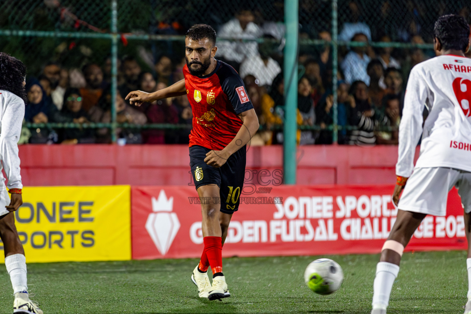 L. Isdhoo VS L. Gan on Day 33 of Golden Futsal Challenge 2024, held on Sunday, 18th February 2024, in Hulhumale', Maldives Photos: Hassan Simah / images.mv