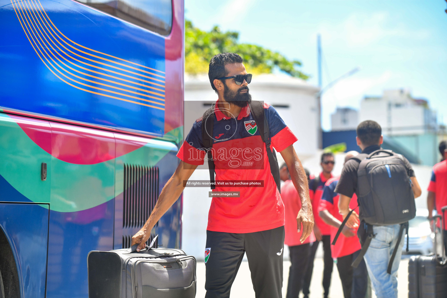 The Senior Men's National Team depart to Japan Training Camp from Maafannu Bus Terminal, Male', Maldives on 5th June 2023 Photos: Nausham Waheed/ Images.mv