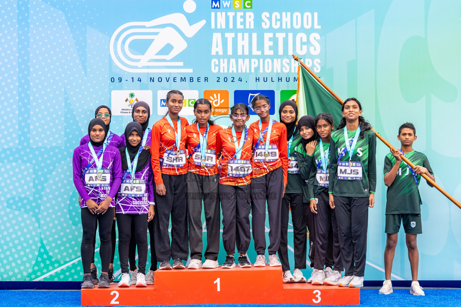 Day 6 of MWSC Interschool Athletics Championships 2024 held in Hulhumale Running Track, Hulhumale, Maldives on Thursday, 14th November 2024. Photos by: Ismail Thoriq / Images.mv