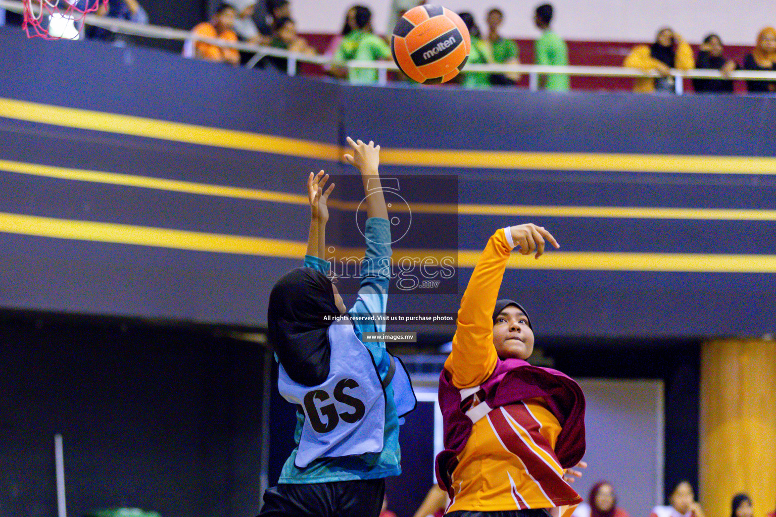 Day 9 of 24th Interschool Netball Tournament 2023 was held in Social Center, Male', Maldives on 4th November 2023. Photos: Hassan Simah / images.mv