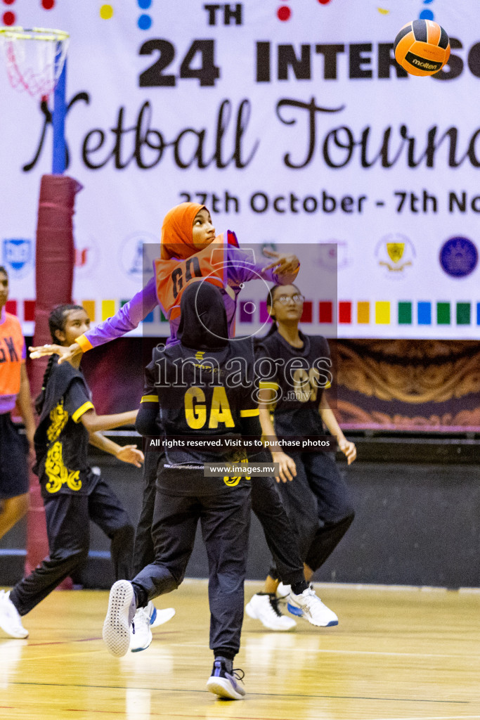 Day 9 of 24th Interschool Netball Tournament 2023 was held in Social Center, Male', Maldives on 4th November 2023. Photos: Hassan Simah / images.mv