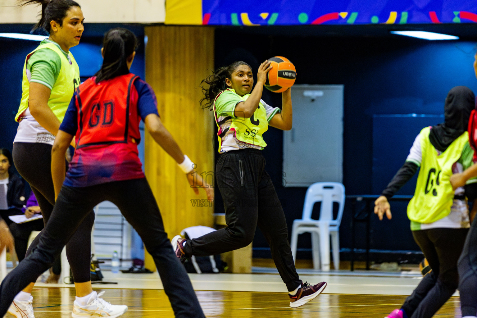 Club Green Street vs Club Matrix in Day 5 of 21st National Netball Tournament was held in Social Canter at Male', Maldives on Monday, 20th May 2024. Photos: Nausham Waheed / images.mv