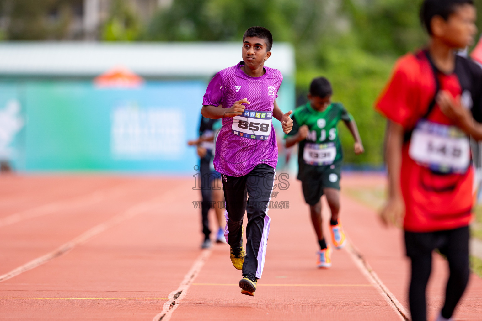 Day 3 of MWSC Interschool Athletics Championships 2024 held in Hulhumale Running Track, Hulhumale, Maldives on Monday, 11th November 2024. 
Photos by: Hassan Simah / Images.mv