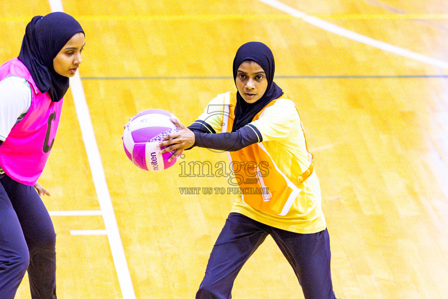 KYRC vs Sports Club Shining Star in Day 10 of National Netball Tournament 2025 held in Social Center at Male', Maldives on Tuesday, 27th May 2025. Photos: Nausham Waheed / images.mv