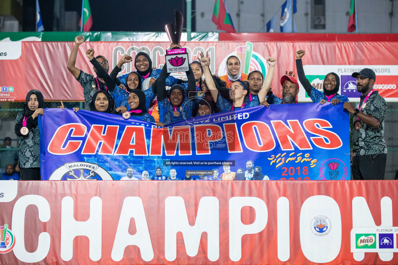 orts Limited vs WAMCO - in the Finals 18/30 Women's Futsal Fiesta 2021 held in Hulhumale, Maldives on 18 December 2021. Photos by Shuu Abdul Sattar