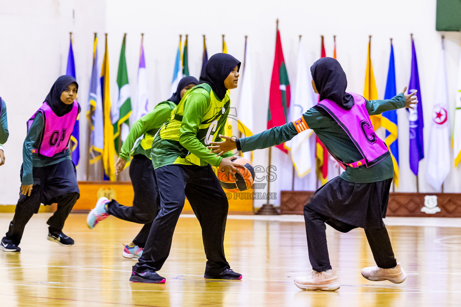 Day 11 of 25th Inter-School Netball Tournament was held in Social Center at Male', Maldives on Wednesday, 21st August 2024. Photos: Nausham Waheed / images.mv