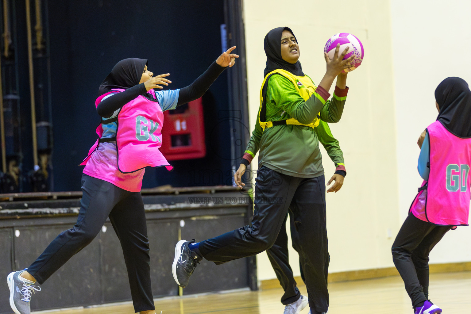 Fionti Sports Acadamy vs Netkids C in Day 3 of 3rd Netball Junior Championship, held at Social Center on Wednesday 22nd January 2025 . Photos: Shuu Abdul Sattar / images.mv