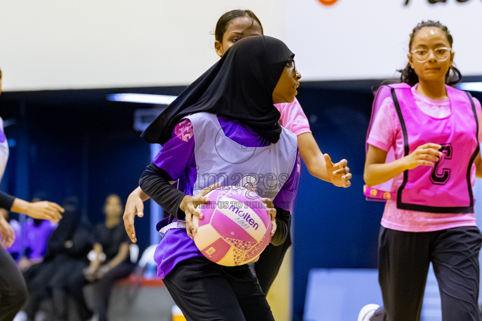 Invicto SC vs Xenith SC A in Day 3 of 24th Milo Netball Association Championship held in Social Center at Male', Maldives on Wednesday, 3rd September 2025. Photos: Mohamed MahfoozMoosa / images.mv