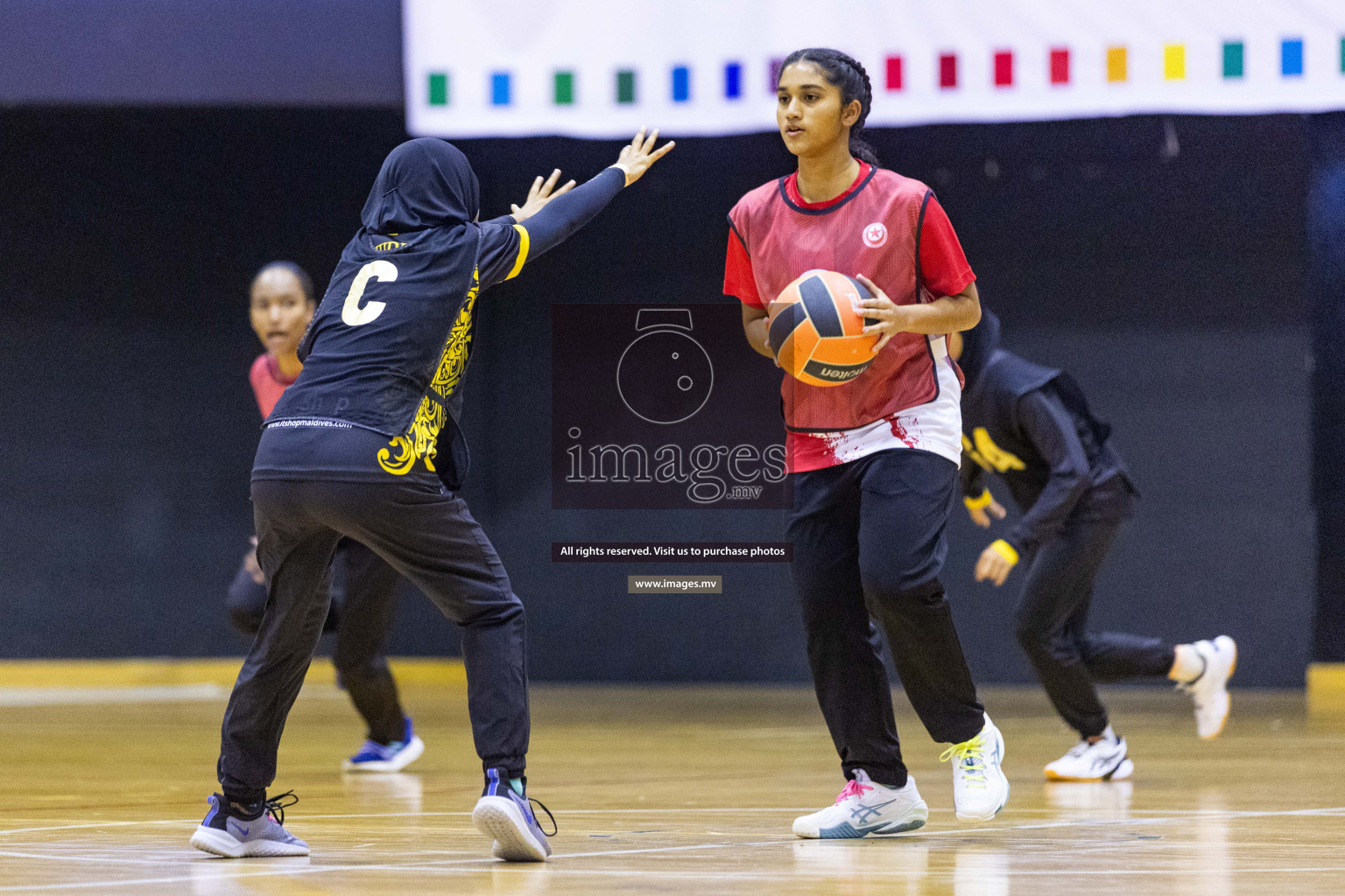 Day6 of 24th Interschool Netball Tournament 2023 was held in Social Center, Male', Maldives on 1st November 2023. Photos: Nausham Waheed / images.mv