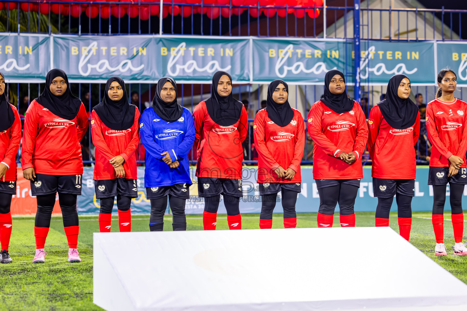 Goidhoo vs Dhonfan in the finals of Better in Baa Futsal Fiesta 2025 woman's division held in B. Eydhafushi, Maldives on Monday, 17th November 2025. Photos: Nausham Waheed / images.mv