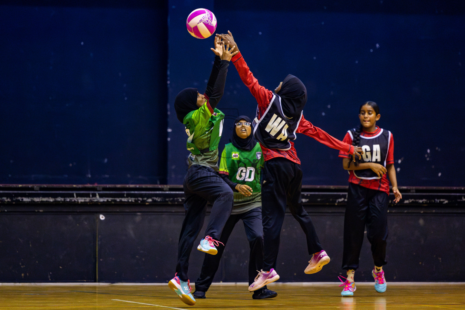 AIS Netball Academy vs Fiontti Sports Academy in Day 2 of 3rd Junior Championship - Netball association of Maldives, held at Social Center on Monday 20th January 2025 . Photos by Nausham Waheed