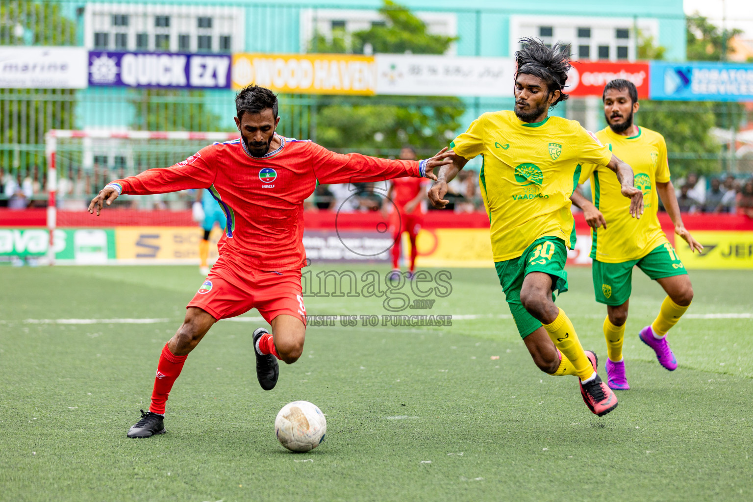 GDh Vaadhoo VS GDh Thinadhoo in Atoll Round Semi-Final on Day 20 of Golden Futsal Challenge 2025 was held on Friday, 24 January 2025, in Hulhumale', Maldives. Photos: Hassan Simah / images.mv