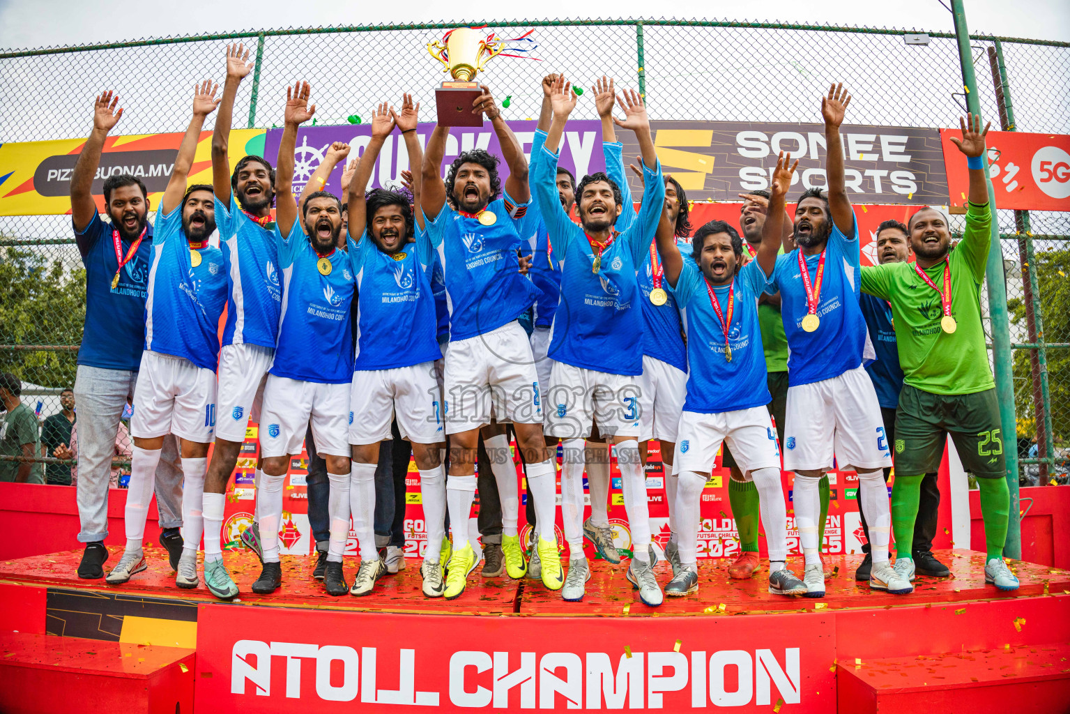 Sh Kanditheemu vs Sh Milandhoo in Day 21 of Golden Futsal Challenge 2025 was held on Saturday , 25th January 2025, in Hulhumale', Maldives.
Photos: Ismail Thoriq / images.mv