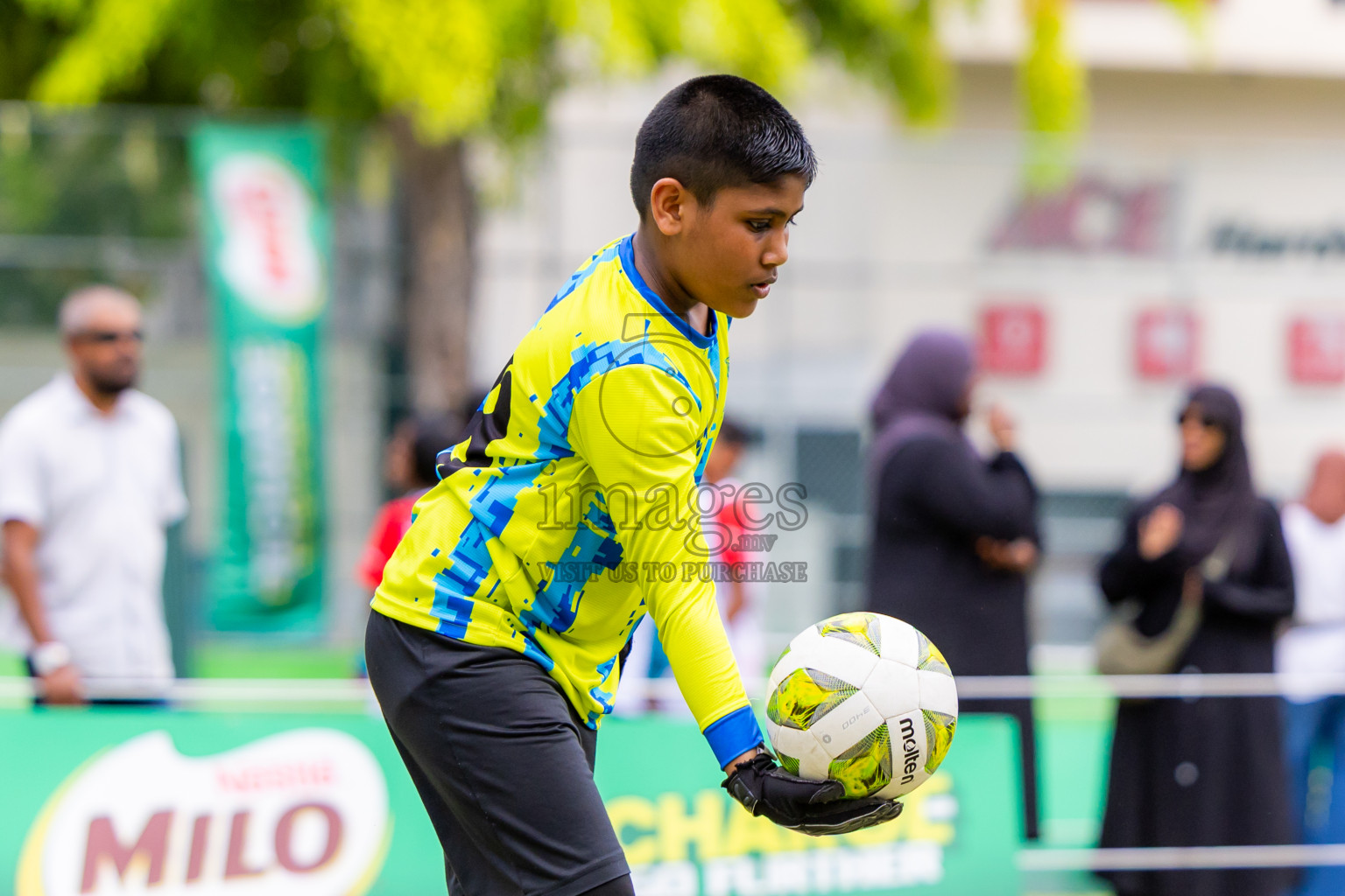Day 1 of MILO Academy Championship 2025 (U-12) was held at Henveiru Stadium in Male', Maldives on Thursday, 1st May 2025. Photos: Nausham Waheed / images.mv