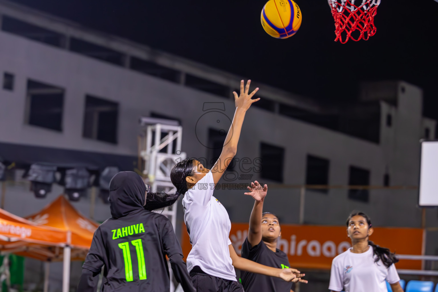 Day 1 of MILO Ramadan 3x3 Challenge 2024 was held in Ekuveni Outdoor Basketball Court at Male', Maldives on Tuesday, 12th March 2024. 
Photos: Ismail Thoriq / images.mv