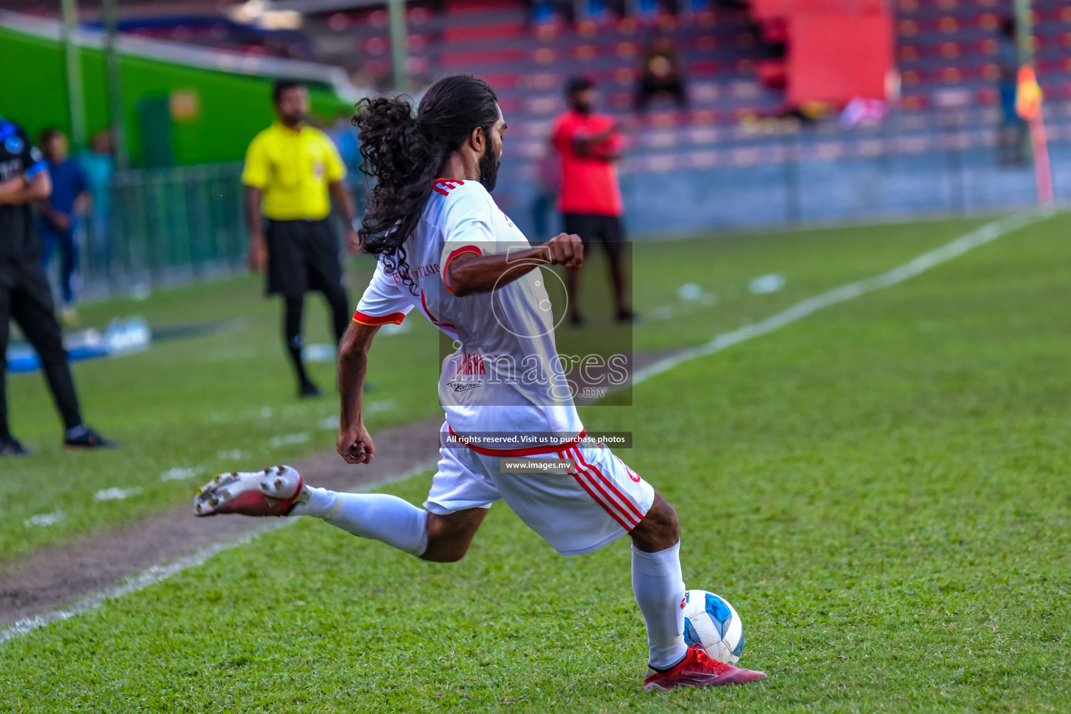 Buru Sports Club vs New Radiant Sports Club in the 2nd Division 2022 on 14th Aug 2022, held in National Football Stadium, Male', Maldives Photos: Nausham Waheed / Images.mv