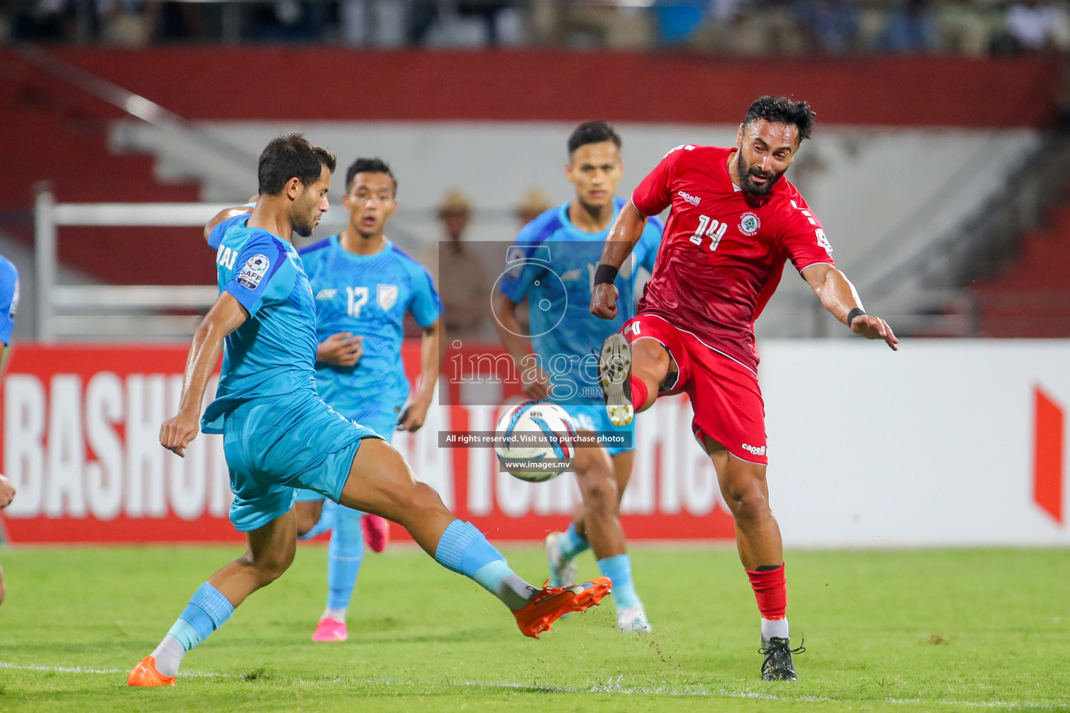 Lebanon vs India in the Semi-final of SAFF Championship 2023 held in Sree Kanteerava Stadium, Bengaluru, India, on Saturday, 1st July 2023. Photos: Nausham Waheed / images.mv