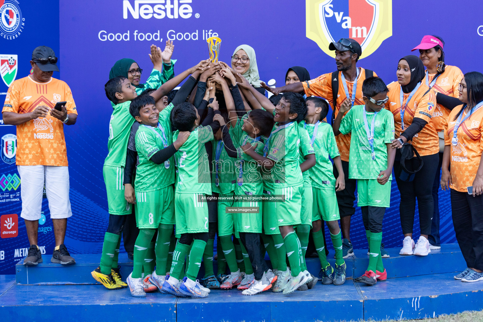 Day 4 of Nestle Kids Football Fiesta, held in Henveyru Football Stadium, Male', Maldives on Saturday, 14th October 2023 Photos: Nausham Waheed  / images.mv