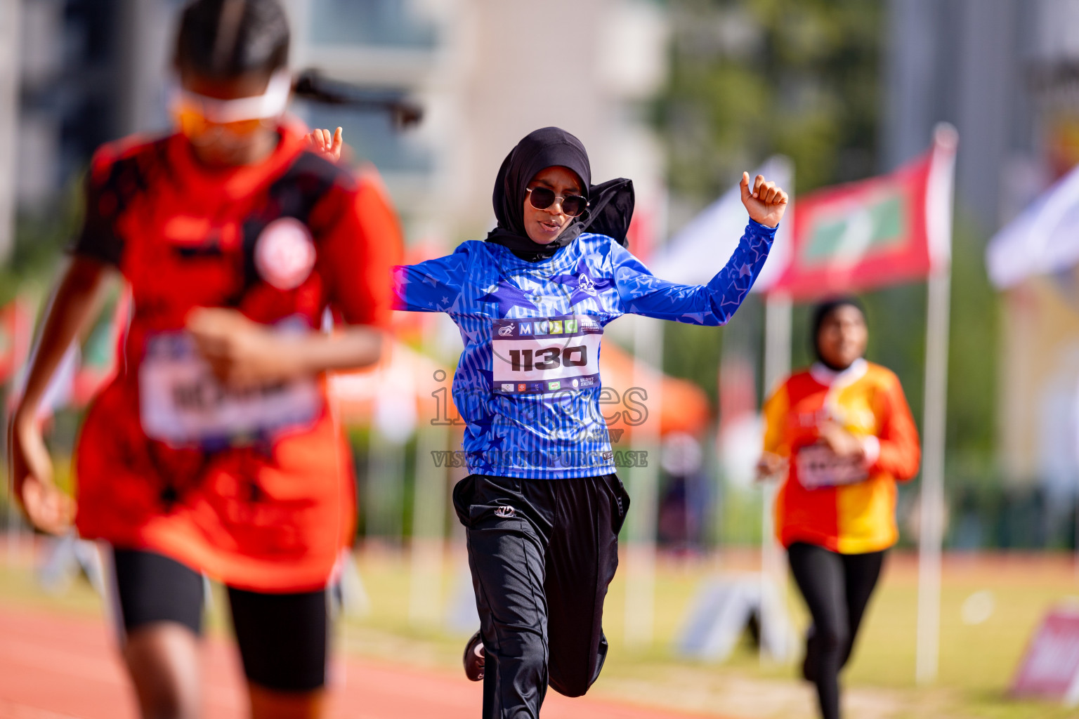 Day 3 of MWSC Interschool Athletics Championships 2024 held in Hulhumale Running Track, Hulhumale, Maldives on Monday, 11th November 2024. 
Photos by: Hassan Simah / Images.mv