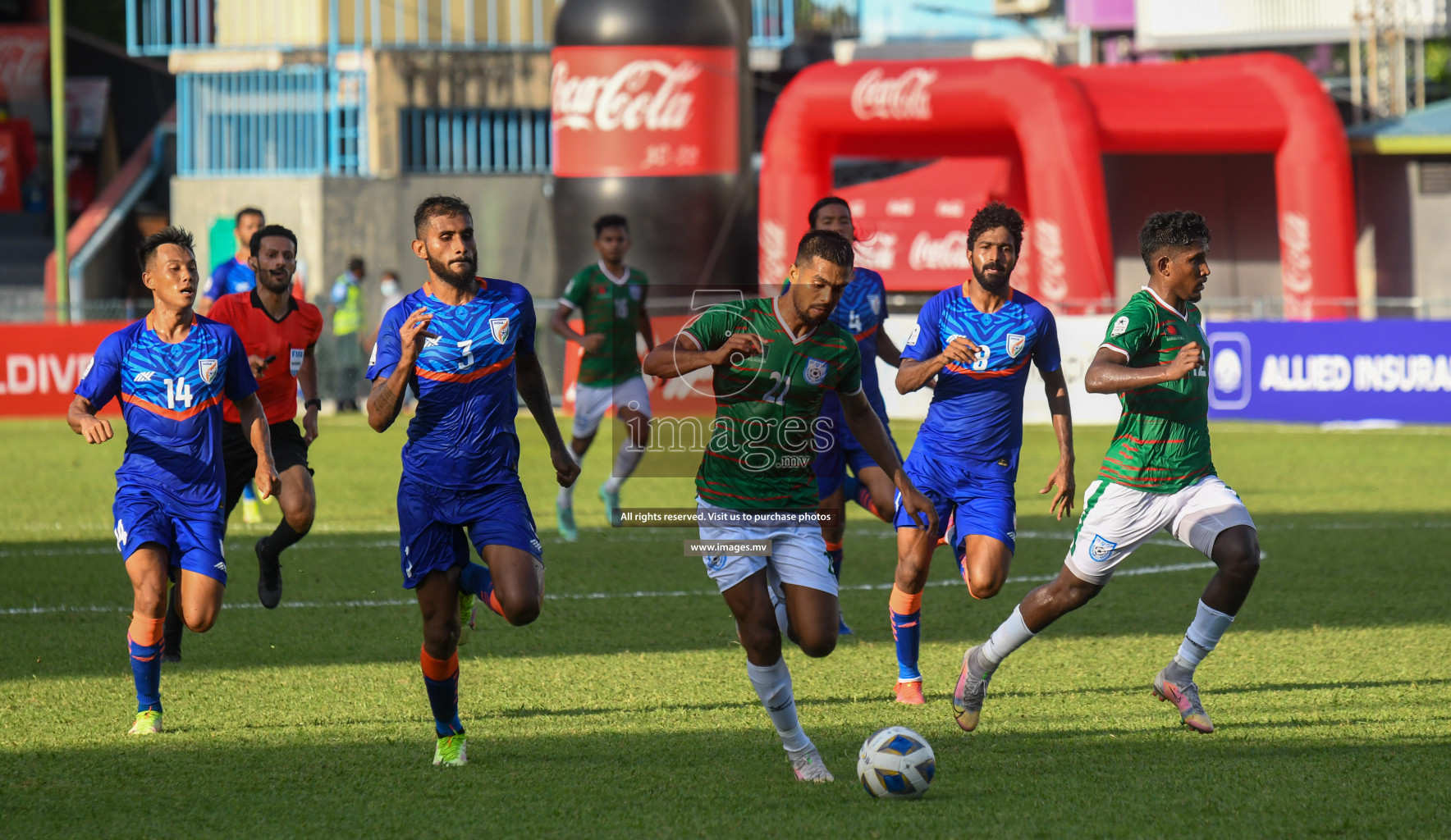 Bangladesh vs India in SAFF Championship 2021 held on 1st October 2021 in Galolhu National Stadium, Male', Maldives