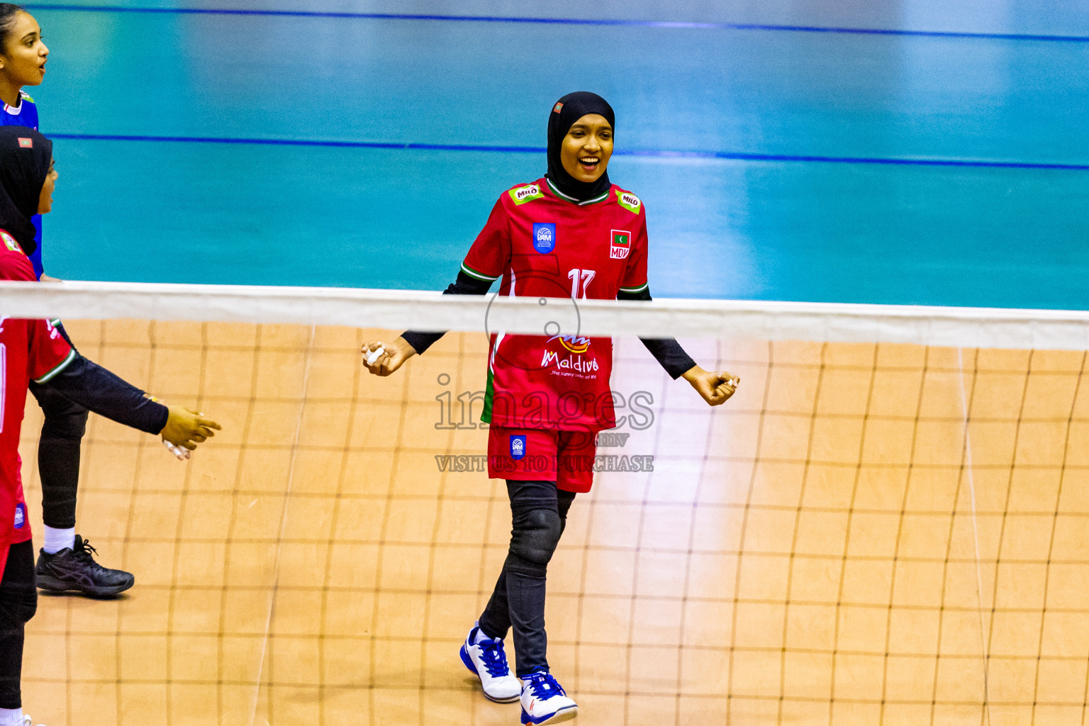 Sri Lanka vs Maldives in Semi Final of CAVA U20 Woman's Volleyball Championship 2024 was held in Social Center, Male', Maldives on 22nd July 2024. Photos: Nausham Waheed / images.mv