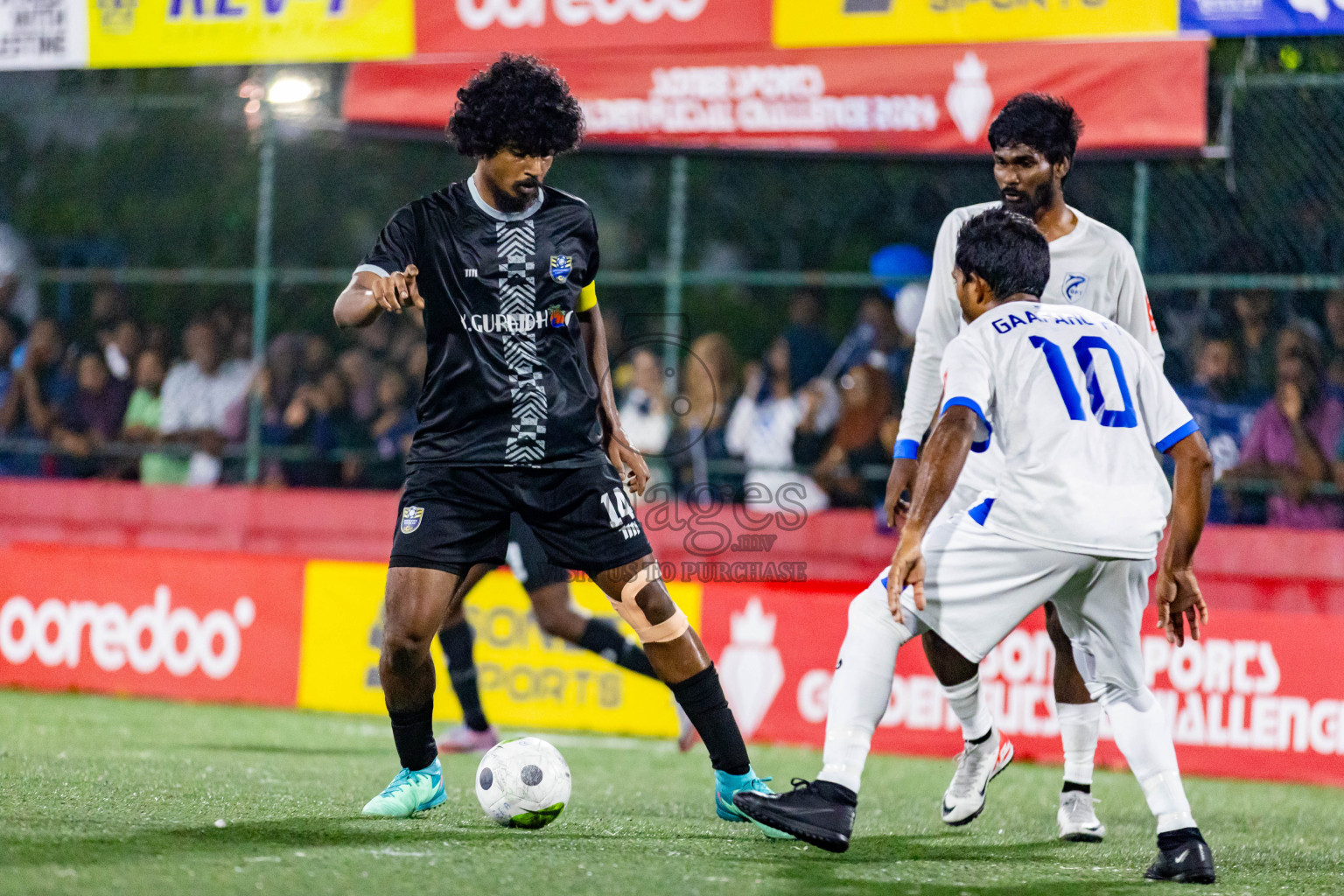 K Gaafaru vs K Guraidhoo in Day 28 of Golden Futsal Challenge 2024 was held on Sunday , 11th February 2024 in Hulhumale', Maldives Photos: Nausham Waheed / images.mv