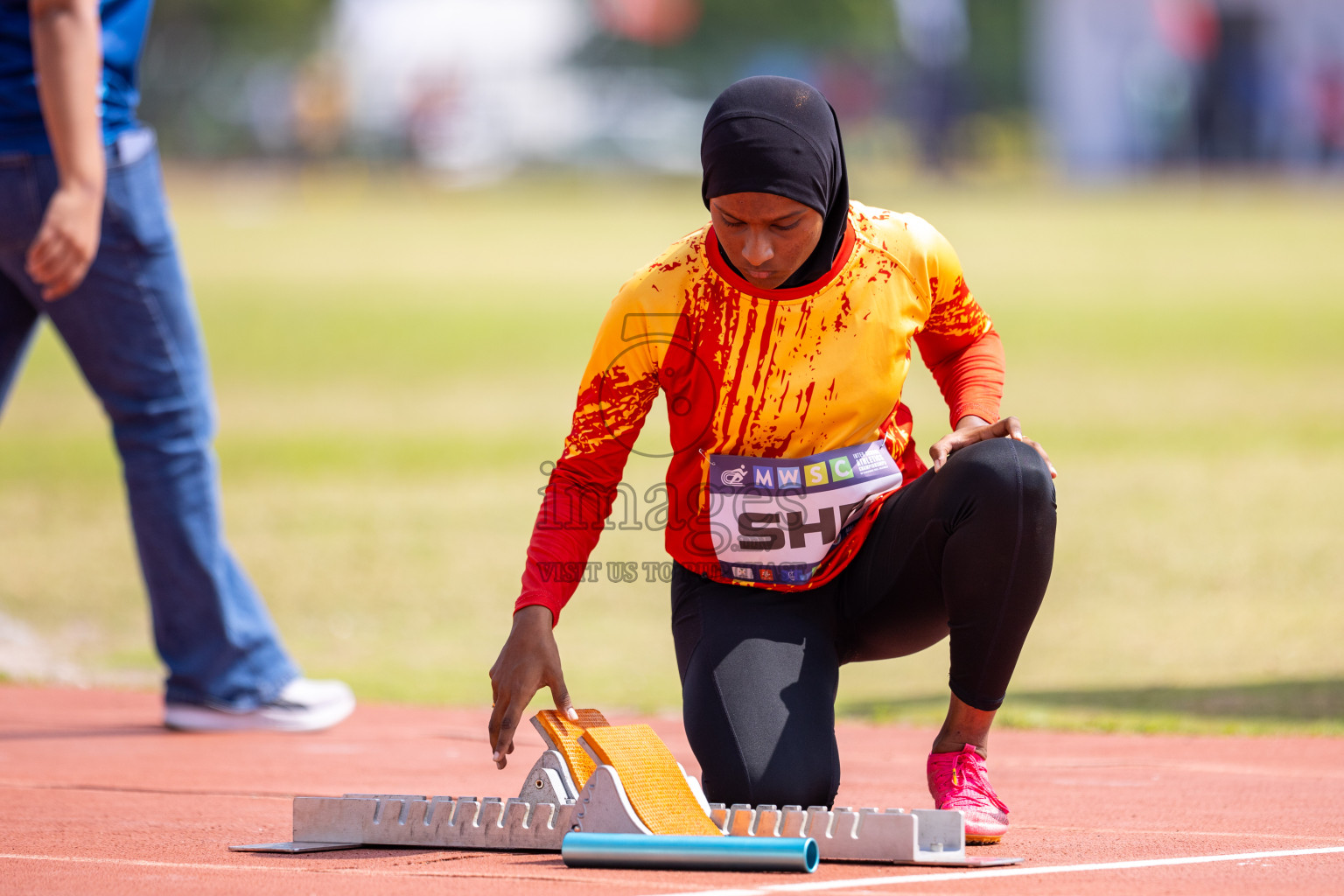 Day 5 of MWSC Interschool Athletics Championships 2024 held in Hulhumale Running Track, Hulhumale, Maldives on Wednesday, 13th November 2024. Photos by: Raif Yoosuf / Images.mv